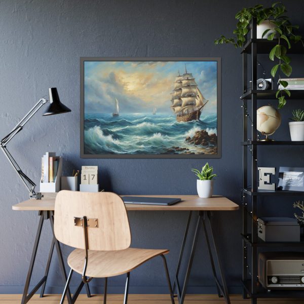 7447920639620768370_2048-1.jpeg Vintage Sail Ship In The Ocean Framed Poster