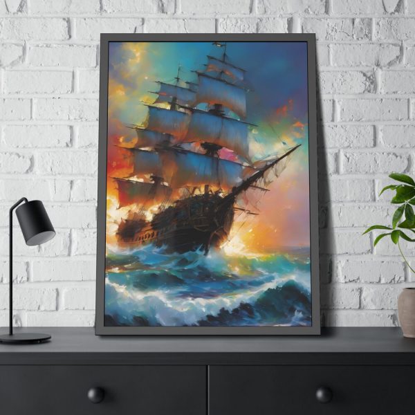 7448949859767336475_2048-1.jpeg Pirate Ship Fantasy Illustration II Framed Poster