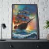 7448949859767336475_2048.jpeg Pirate Ship Fantasy Illustration II Framed Poster