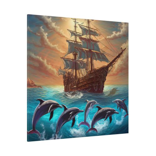 7511849481592649328_2048.jpeg Dolphins And Ship Art Print Standard Canvas