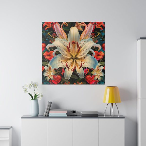 Vintage Lily And Hearts Art I Standard Canvas