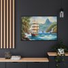 7976748835369161595_2048.jpeg Sail Ship Near Tropical Island Framed Canvas