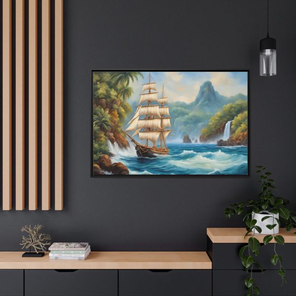7976748835369161595_2048.jpeg Sail Ship Near Tropical Island Framed Canvas