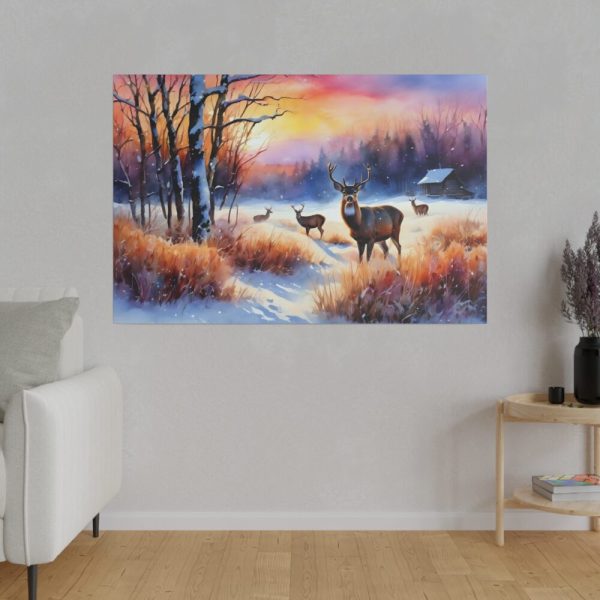 82227-6.jpg Winter Landscape Deer Standard Canvas