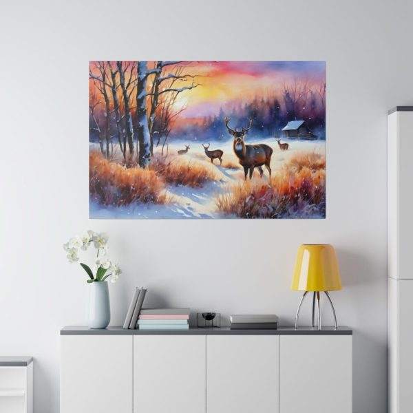 82227-7.jpg Winter Landscape Deer Standard Canvas