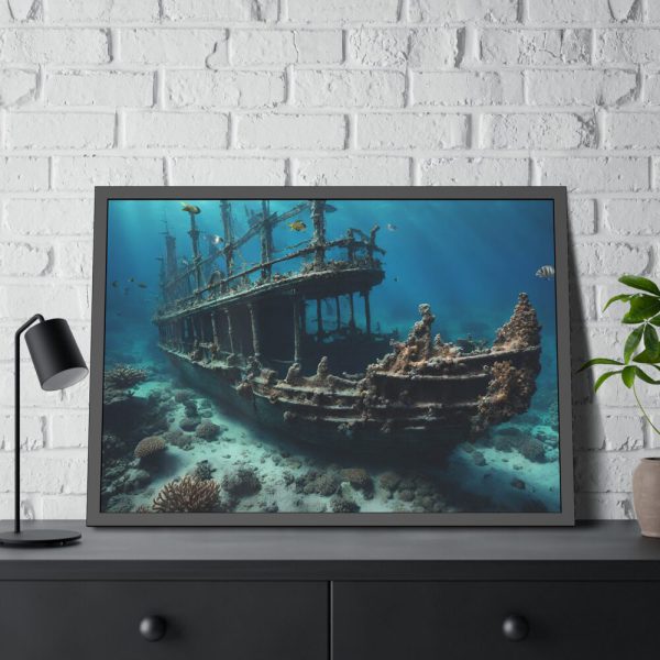 8302630991659210970_2048.jpeg Ancient Sunken Ship Framed Poster