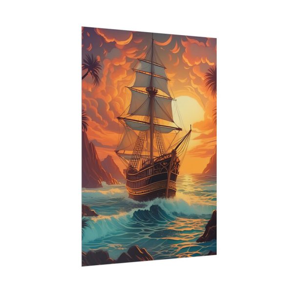 8389970990797046277_2048.jpeg Vintage Pirate Ship At Sea Art Poster