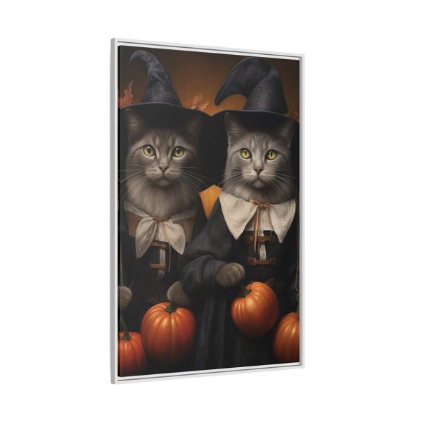 8546845616139451099_2048.jpeg Halloween Witch Cats Framed Canvas