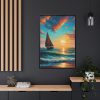 8692850423742216305_2048.jpeg Lonely Beach Ocean Sailing Ship Framed Canvas