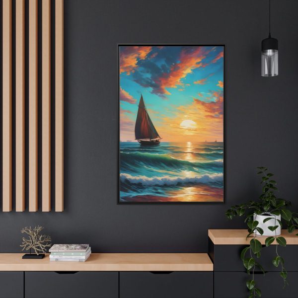 8692850423742216305_2048.jpeg Lonely Beach Ocean Sailing Ship Framed Canvas