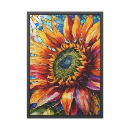Sunflower Mosaic Art Framed Poster