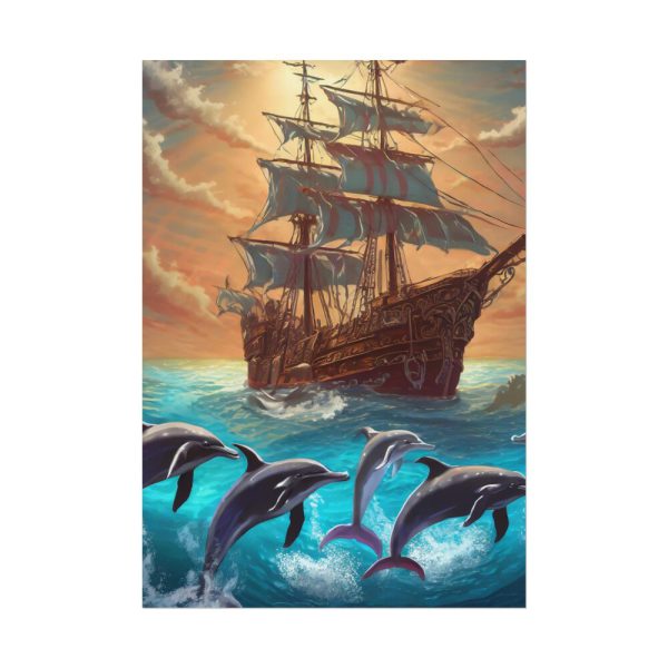 8806068136074604379_2048.jpeg Dolphins And Ship Art Print Poster