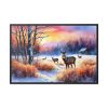 88289-6.jpg Winter Landscape Deer Framed Canvas