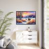 88289-8.jpg Winter Landscape Deer Framed Canvas