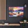 88289-9.jpg Winter Landscape Deer Framed Canvas