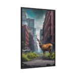 Armageddon City Deer Framed Canvas