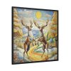 88302-15.jpg Dancing Deer Painting Art Framed Canvas