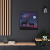 88302-4.jpg Silhouette Deer Aurora Sky Framed Canvas