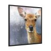 Deer Watercolor Painting Portrait Framed Canvas