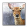 Deer Watercolor Painting Portrait Framed Canvas