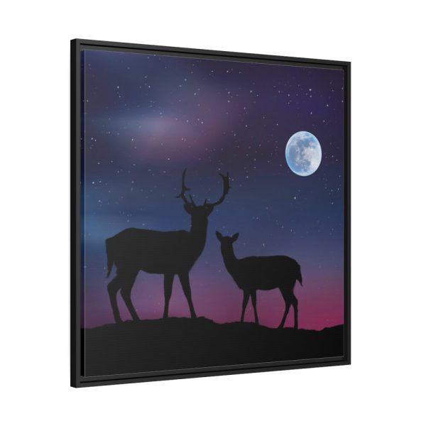 88302.jpg Silhouette Deer Aurora Sky Framed Canvas