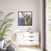 Deer Watercolor Painting Portrait Framed Canvas