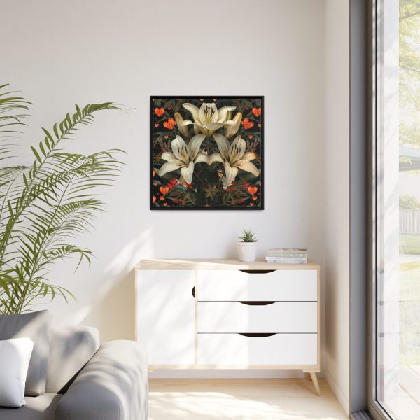 8914689032329361741_2048.jpeg Vintage Lily And Hearts Art II Framed Canvas