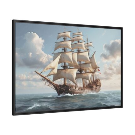 Ship Sailing In The Ocean Framed Canvas