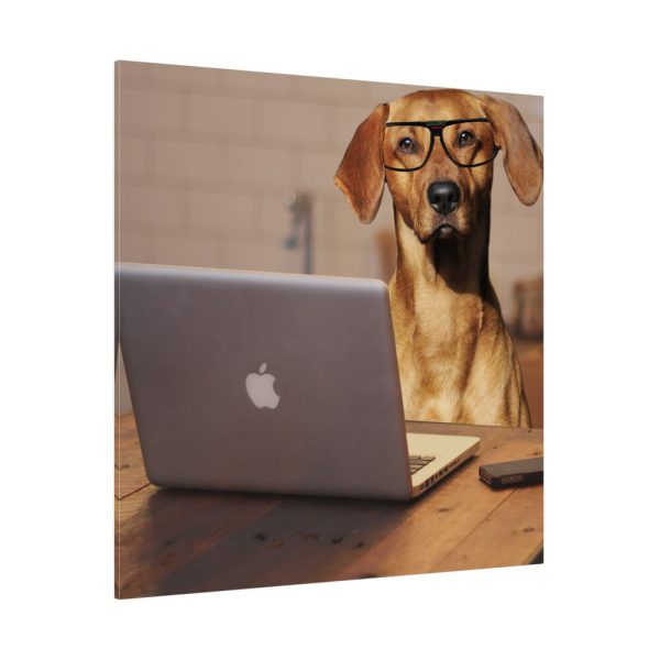 Dog Using Laptop Computer Standard Canvas
