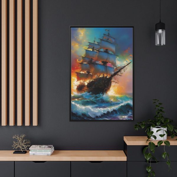 9037082450626594699_2048.jpeg Pirate Ship Fantasy Illustration II Framed Canvas