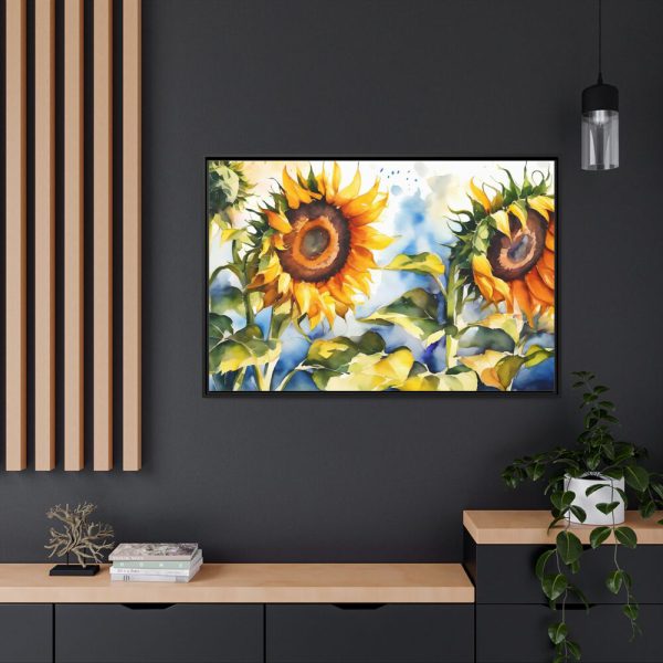 9087868267994451361_2048.jpeg Sunflower Floral Watercolor Art Framed Canvas