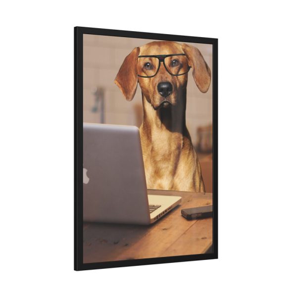 Dog Using Laptop Computer Framed Poster