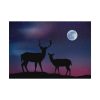 92408.jpg Silhouette Deer Aurora Sky Poster