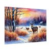 92408-17.jpg Winter Landscape Deer Poster