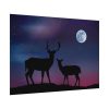 92408-2.jpg Silhouette Deer Aurora Sky Poster