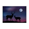 92409.jpg Silhouette Deer Aurora Sky Poster