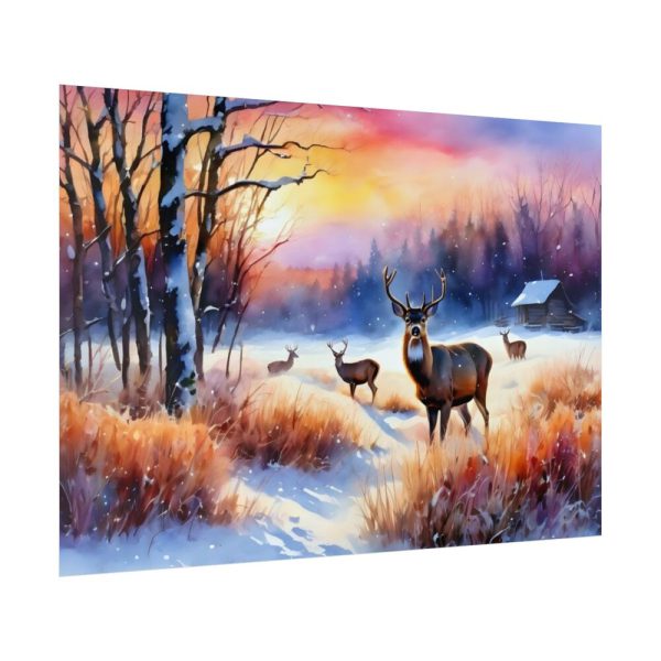 92409-17.jpg Winter Landscape Deer Poster