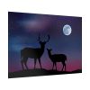 92409-2.jpg Silhouette Deer Aurora Sky Poster