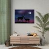 92409-3.jpg Silhouette Deer Aurora Sky Poster