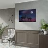 92409-4.jpg Silhouette Deer Aurora Sky Poster