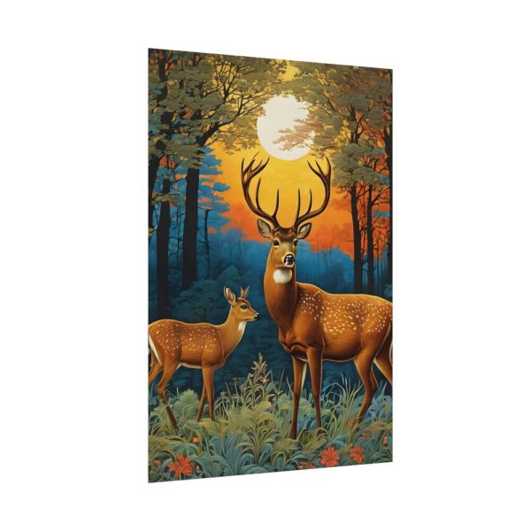 92410-22.jpg Deer Forest Vintage Illustration Poster