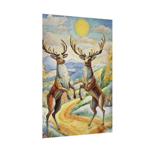 92410-27.jpg Dancing Deer Painting Art Poster