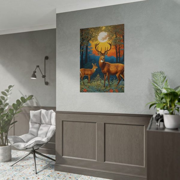 92411-24.jpg Deer Forest Vintage Illustration Poster