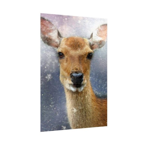 Deer Watercolor Painting Portrait Poster