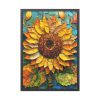 Mixed Media Sunflower Art Framed Poster