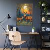 Deer Forest Vintage Illustration Framed Poster