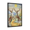 93831-13.jpg Dancing Deer Painting Art Framed Poster