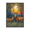 Deer Forest Vintage Illustration Framed Poster