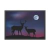 93854.jpg Silhouette Deer Aurora Sky Framed Poster
