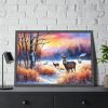 93855-11.jpg Winter Landscape Deer Framed Poster
